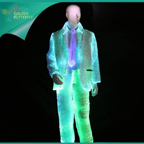 Led Suits Glowing Coat And Pants 2017 Fashion Luminous Suit Fiber Clothe Glowing Evening Clothes