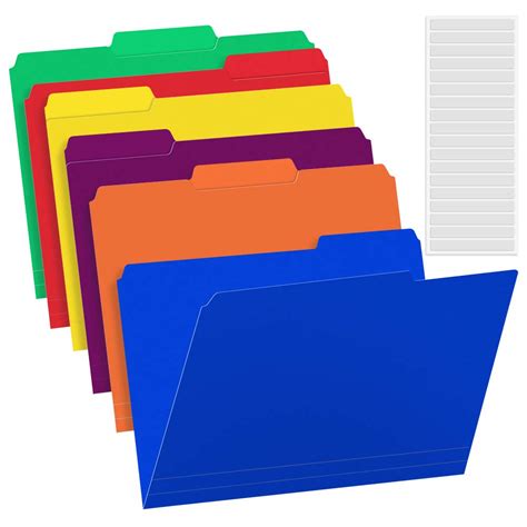 Buy Sooez 36 Pack Plastic File Folders Colored With Sticky Labels