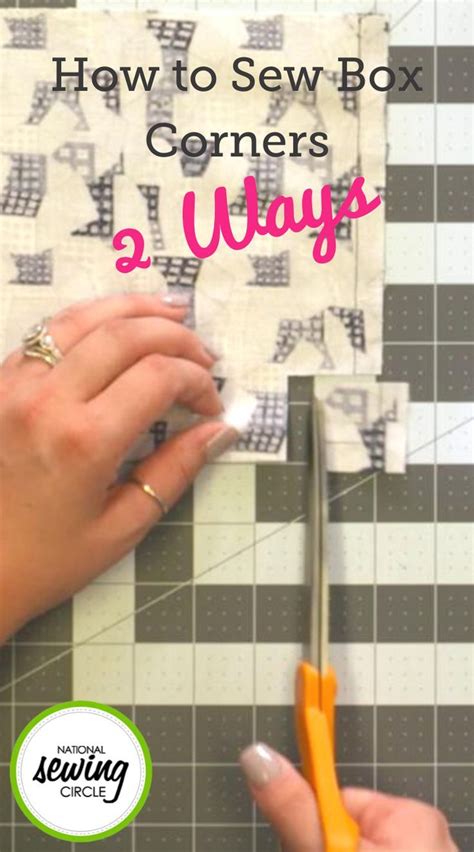 2 Ways To Sew Box Corners Sewing Circles Sewing Hacks Beginner Sewing Projects Easy