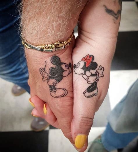 80 Disney Couple Tattoos That Prove Fairy Tales Are Real Cute Couple Tattoos Disney Couple