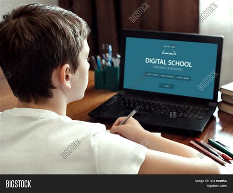 Boy Using Computer Image And Photo Free Trial Bigstock