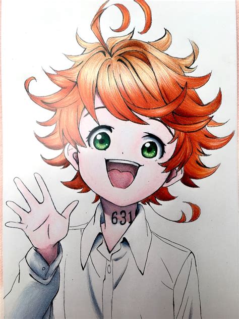 Emma The Promised Neverland Prints Scanned Pencil Drawing Etsy