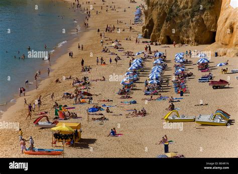 Beach In Albufeira Algarve Portugal Europe Stock Photo Alamy