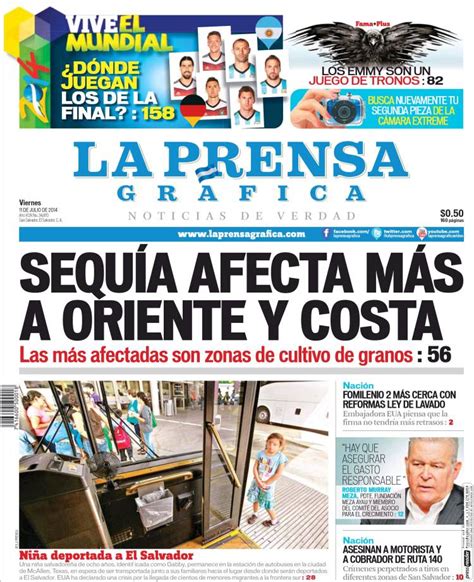 Periódico La Prensa Gráfica El Salvador Periódicos De El Salvador