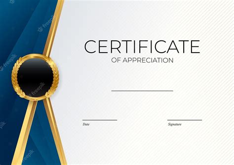 Plantilla De Certificado De Logro Azul Y Dorado Vector Premium