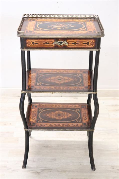 Late 19th Century French Napoleon Iii Inlaid Wood With Golden Bronzes