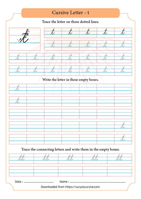 Cursive Letter T In Lowercase