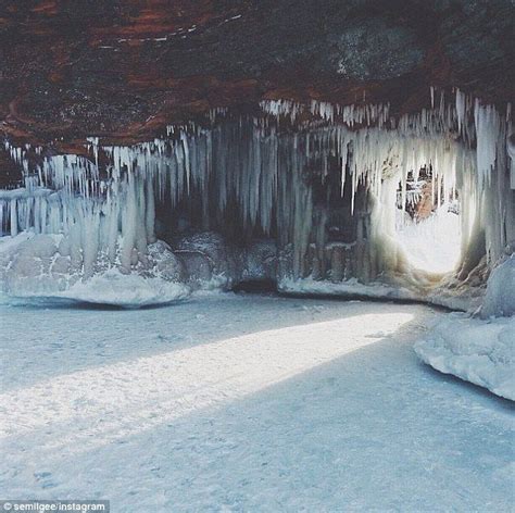 Visitors Explore Lake Superiors Ice Caves For First Time In 5 Years