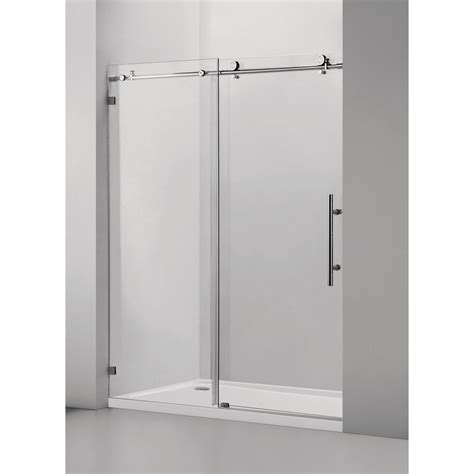 Vanity Art 76 In X 60 In Frameless Sliding Shower Door In Brushed