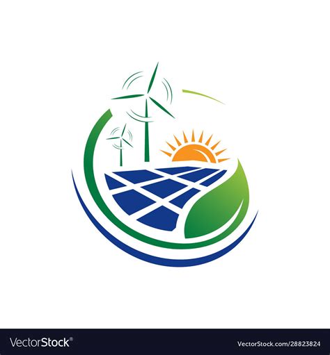 Green Energy Logo Design With Renewable Icon Vector Image