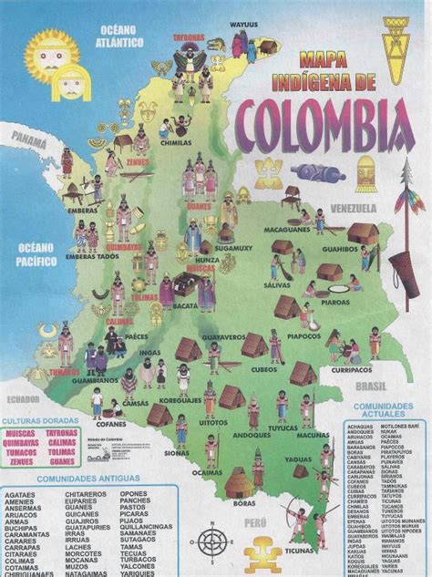 Grande Detallado Mapa Turístico Ilustrado De Colombia Colombia