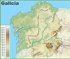 Galicia physical map - Ontheworldmap.com