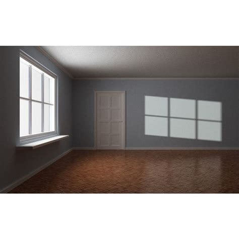 Empty Room With Door And Window And Sun Highlight On The Wall 3d