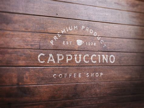 Premium Psd Logo Mockup On A Wooden Background