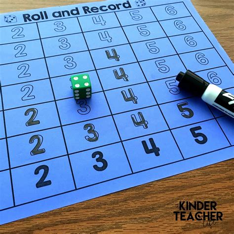 Roll And Record Math Game Freebie Math Centers Kindergarten