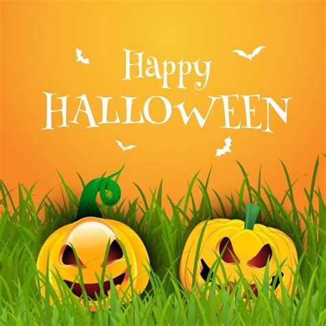Free Vector Happy Halloween Background With Pumpkins