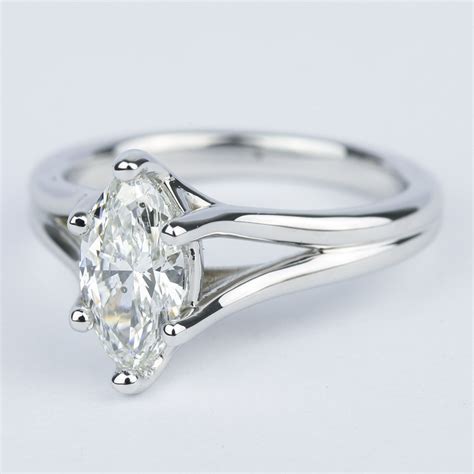 Split Shank Marquise Engagement Ring Curved Design
