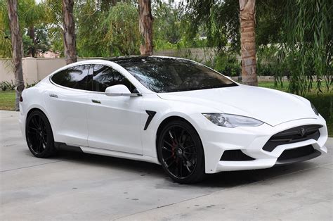 Custom Tesla Model S White Car Wallpaper