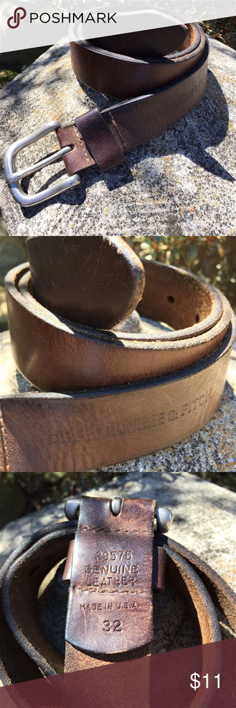 Abercrombie And Fitch Brown Leather Belt Size 32 Brown Leather Belt Leather Brown Leather