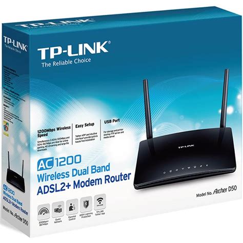 Tp Link Archer D50 Ac1200 Wireless Dual Band Adsl2 Modem Router Nbn