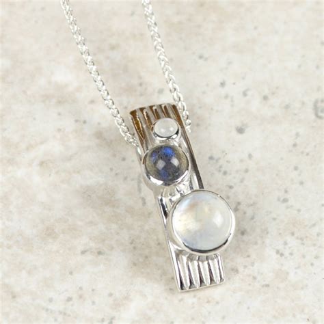 Mist Moonstone And Labradorite Orion Pendant By Alison Moore Designs