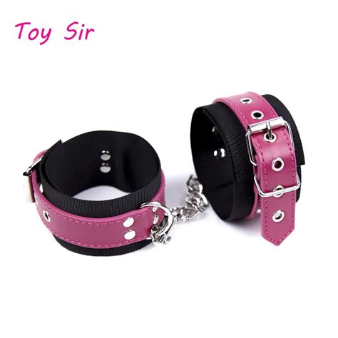 New Pu Leather Handcuffs Ankle Cuff Restraints Bondage Sex Toys For Woman Men Sex Products Tools