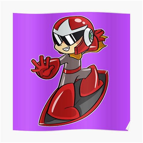 Protoman Blues Shield Surfing Chibi Poster For Sale By