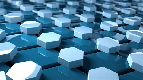 Hexagonal Abstract Background In Blue And White 3d Rendering 3d