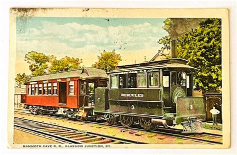 Mammoth Cave Railroad Kentucky Glasgow Junction Ky 1930s Linen Train