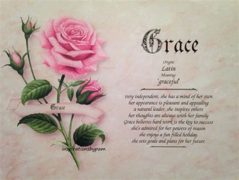 Grace First Name Meaning Art Print Name Meaning Art 8x10