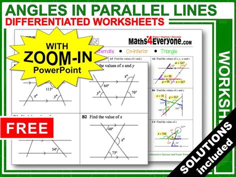 Parallel Lines Cut By A Transversal Worksheets Worksheets Library