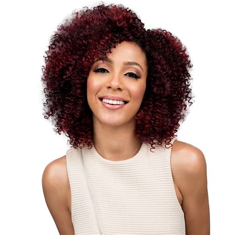 Women's full afro curl hairstyle curly synthetic hair capless wigs 18inch. Bobbi Boss Human Hair Blend Miss Origin Short Weave JERRY ...