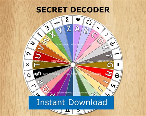 Decoder Wheel Printable Secret Codes For Kids Cypher Etsy Canada