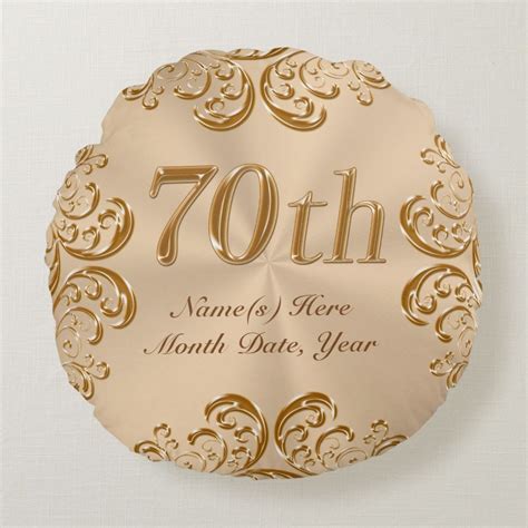 Personalized 70th Anniversary or Birthday Pillow | Zazzle.com in 2020 | 70th anniversary, 70th 