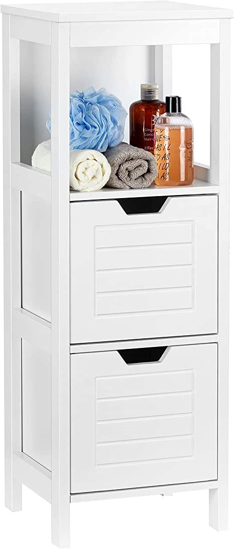 White Bathroom Storage Cabinet With Drawers Rispa