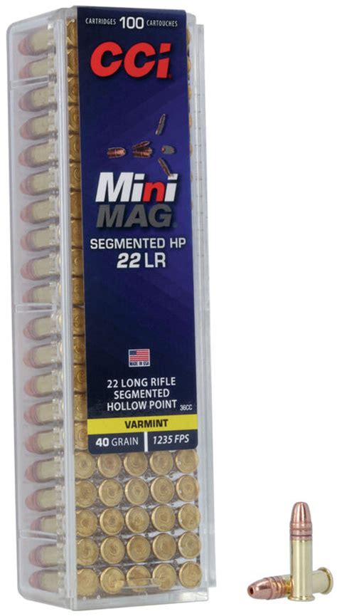 Cci Minimag 22 Long Rifle 40 Gr Copper Plated Segmented Hollow Point