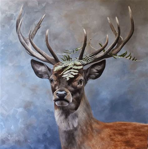 Clive Meredith Wildlife Art Red Deer Stag Painting Progress
