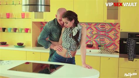 Pinup Chick Ferrera Gomez Slutted Out In The Kitchen By Bald Guy Vip Sex Vault Fapcat