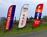 Full Colour Printed Feather Flags - Free Base with every order.