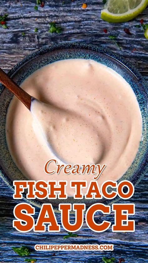 Overhead Of The Creamy Fish Taco Sauce In A Big Blue Bowl Shrimp Taco
