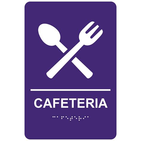 Cafeteria Economy Ada Signs With Braille Winmark Stamp And Sign