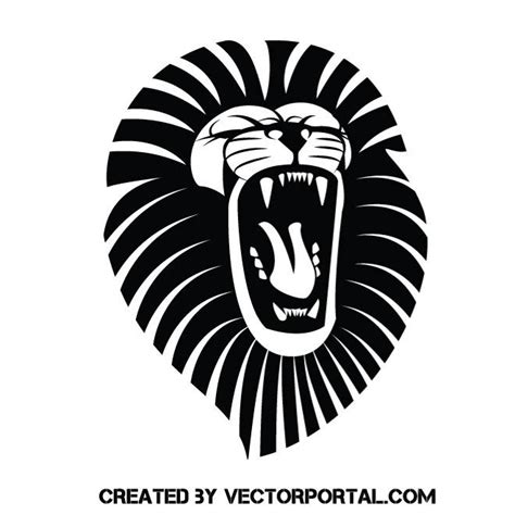 Roaring Lion Illustration Royalty Free Stock Svg Vector