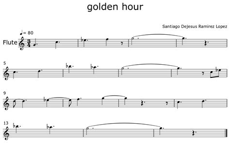 Golden Hour Sheet Music For Flute