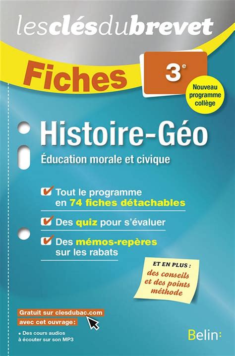 Fiches Histoire Geographie Emc 3eme Les Cles Du Brevet Les Librairies