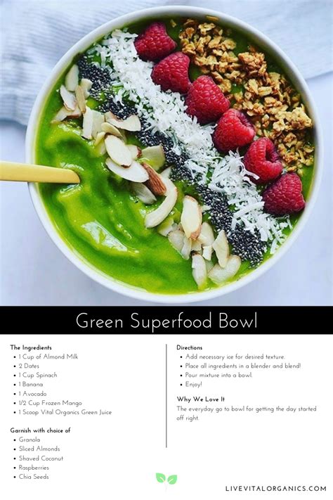 Green Superfood Smoothie Bowl Green Superfood Superfood Bowl