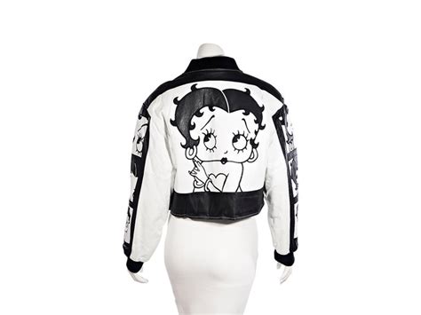 White And Black Vintage Montana Toons Betty Boop Jacket At 1stdibs