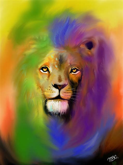 Rainbow Lion Painting By Felix Blanco Pixels