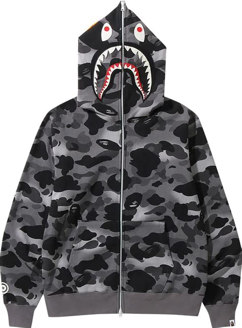 Buy Bape Grid Camo Shark Full Zip Hoodie Black 1i80 115 005 Black