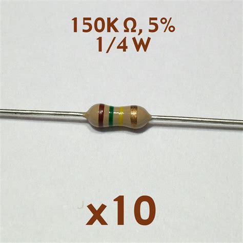 150k Ohm 5 14 Watt Axial Resistor 10 Pcs Nos