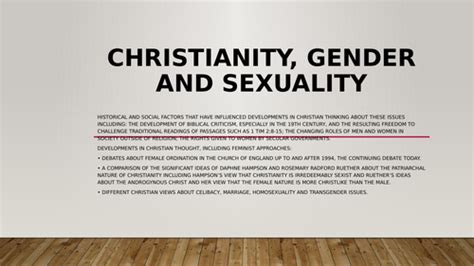 Aqa Christianity Gender And Sexuality Teaching Resources